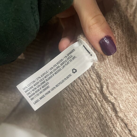 A New Day Beige V-Neck Tunic Sweater - Picture 3 of 3